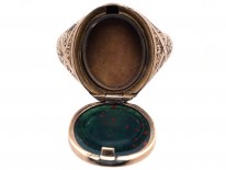 Victorian Opening Gold ​& Bloodstone Signet Ring