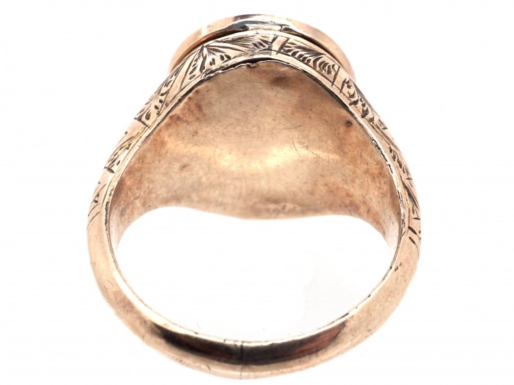 Victorian Opening Gold ​& Bloodstone Signet Ring