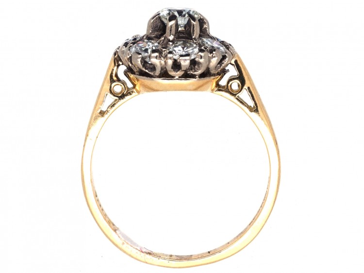 Edwardian 18ct Gold & Diamond Cluster Ring
