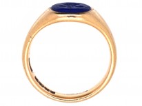 Victorian 18ct Gold & Lapis Fleur-de-Lis Signet Ring