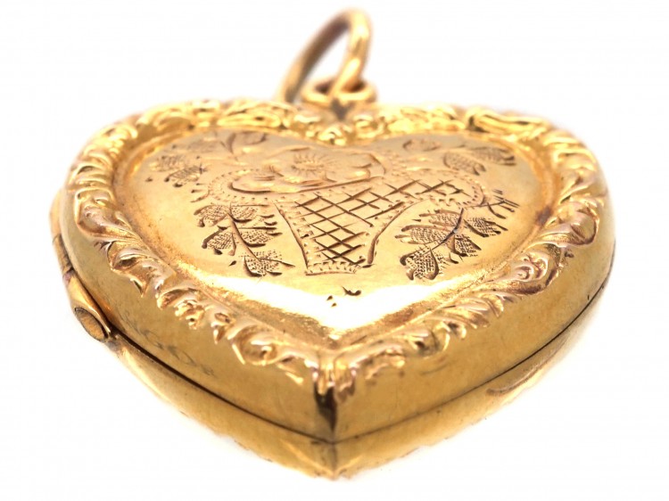 Edwardian 9ct Back & Front Heart Shaped Locket