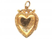 Edwardian 9ct Back & Front Heart Shaped Locket