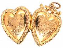 Edwardian 9ct Back & Front Heart Shaped Locket