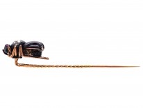 Victorian Garnet, Ruby & Rose Diamond Bug Stick Pin