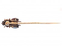 Victorian Garnet, Ruby & Rose Diamond Bug Stick Pin