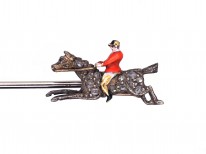 Edwardian Rose Diamond Fox Hunting Jabot Brooch