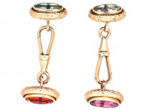 Edwardian Gold Multi Stone Cufflinks