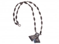 Theodor Farhner Silver, Marcasite ​& Blue Paste Necklace
