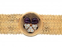 Victorian Pinchbeck Pansy Motif Bracelet