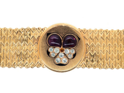 Victorian Pinchbeck Pansy Motif Bracelet
