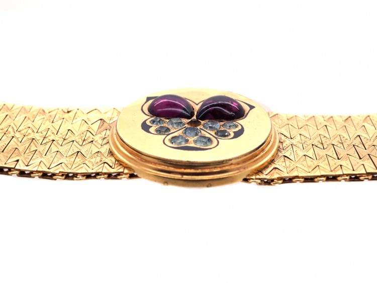 Victorian Pinchbeck Pansy Motif Bracelet