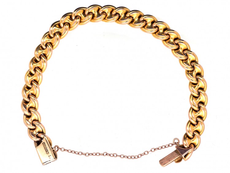 Edwardian 15ct Gold Close Link Bracelet