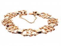 Edwardian 15ct Gold Interwoven Heart Links Bracelet