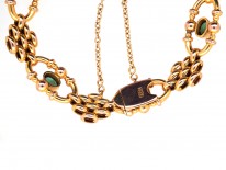 Edwardian 15ct Gold,Tourmaline & Natural Split Pearls Bracelet