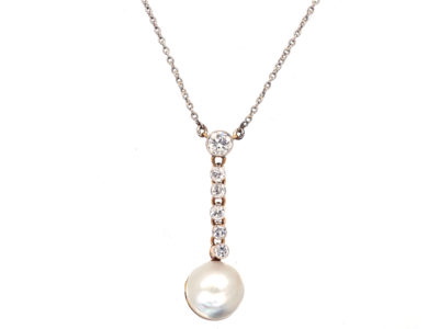 Pearl & Diamond Pendant on Chain