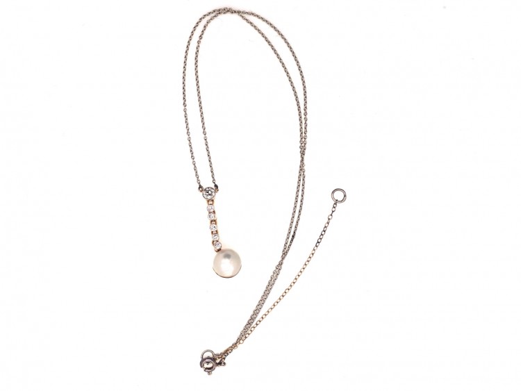 Pearl & Diamond Pendant on Chain