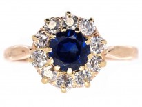 Sapphire & Diamond Cluster Ring