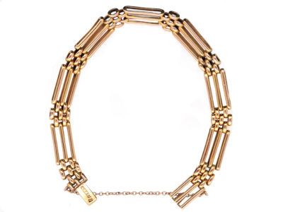 Edwardian 9ct Gold Gate Bracelet