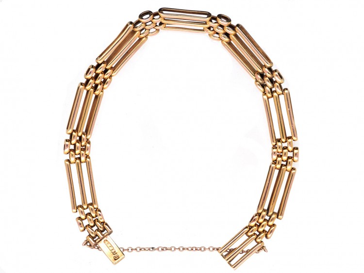 Edwardian 9ct Gold Gate Bracelet