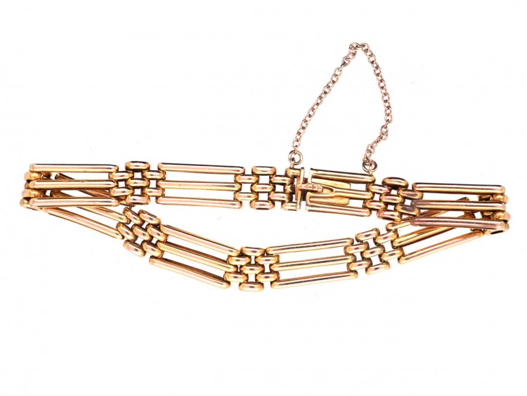 Edwardian 9ct Gold Gate Bracelet