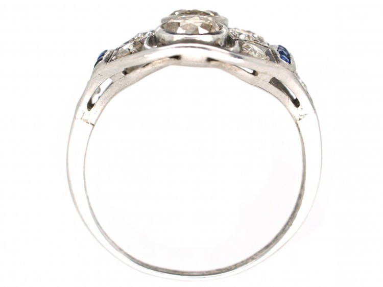 Art Deco Diamond & Sapphire Ring