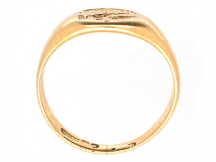 Victorian 15ct Gold Signet Ring with Eagle Intaglio
