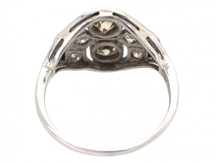 Art Deco Diamond & Sapphire Ring