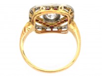 Art Deco Diamond & Ruby Square Ring
