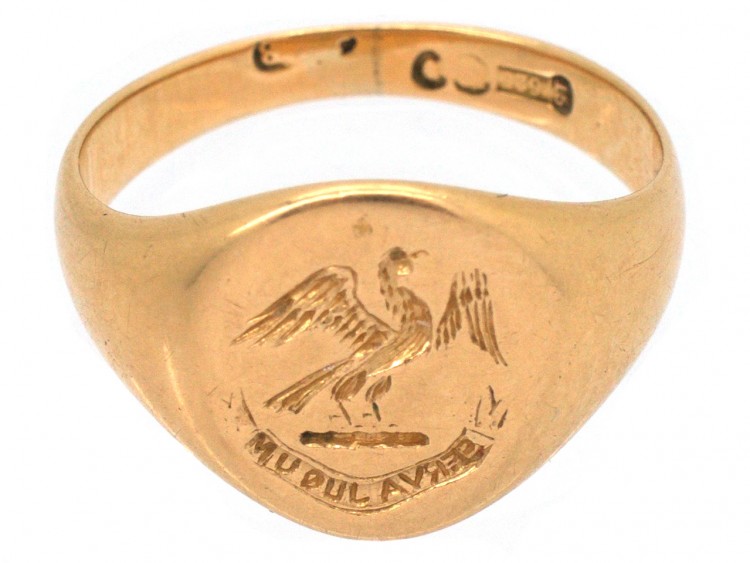 Victorian 15ct Gold Signet Ring with Eagle Intaglio