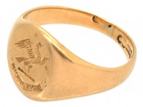 Victorian 15ct Gold Signet Ring with Eagle Intaglio