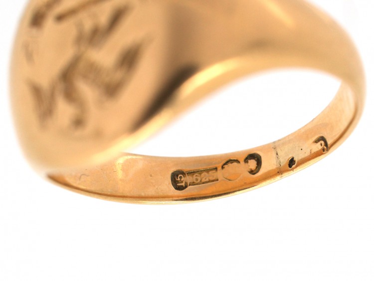 Victorian 15ct Gold Signet Ring with Eagle Intaglio