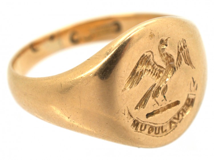 Victorian 15ct Gold Signet Ring with Eagle Intaglio