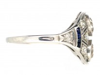 Art Deco Diamond & Sapphire Ring