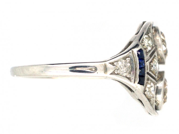 Art Deco Diamond & Sapphire Ring