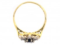 18ct Gold, Sapphire & Diamond Oval Cluster Ring