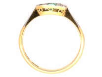 Emerald ​& Diamond Art Deco Octagonal Ring