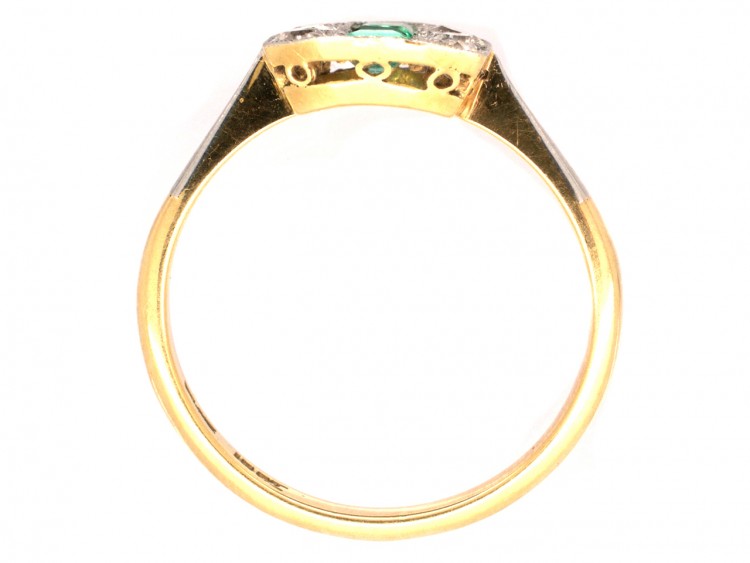 Emerald ​& Diamond Art Deco Octagonal Ring