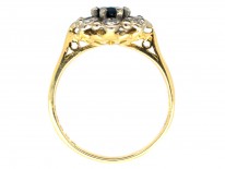 18ct Gold, Sapphire & Diamond Oval Cluster Ring