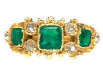 18ct Gold Georgian Emerald & Diamond Ring