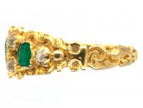 18ct Gold Georgian Emerald & Diamond Ring