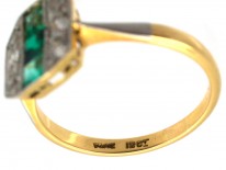 Emerald ​& Diamond Art Deco Octagonal Ring