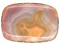 Large Georgian 15ct Gold, Fortress Agate Rectangular Brooch