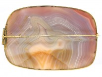 Large Georgian 15ct Gold, Fortress Agate Rectangular Brooch