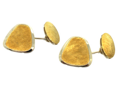 18ct White & Yellow Gold 1960s Modernist Cufflinks