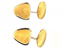 18ct White & Yellow Gold 1960s Modernist Cufflinks