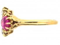 Edwardian Pink Sapphire & Diamond Ring