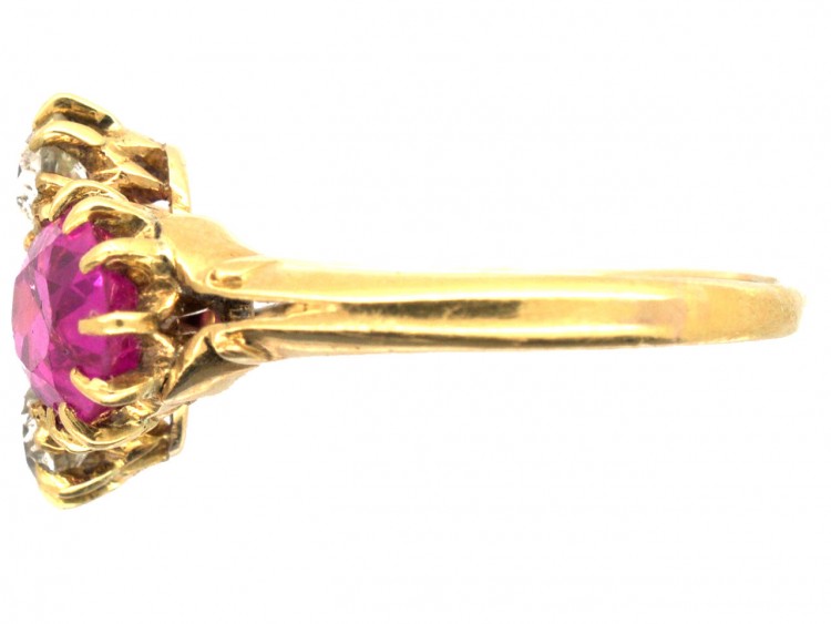 Edwardian Pink Sapphire & Diamond Ring