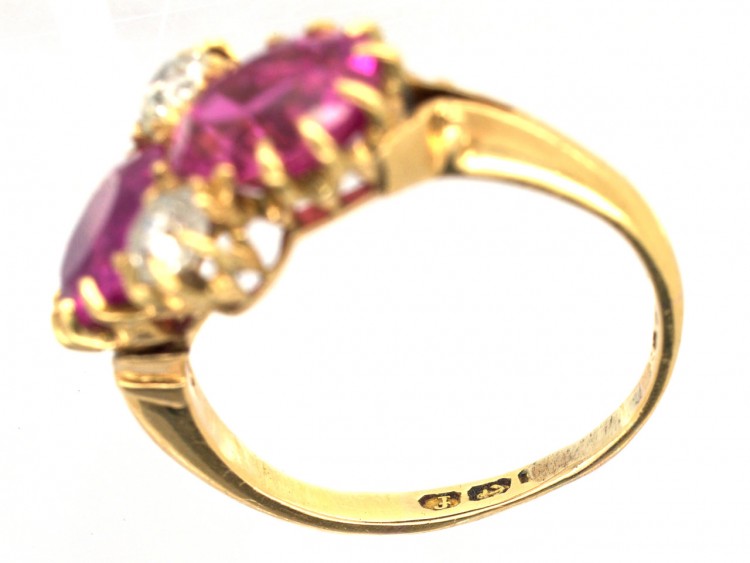 Edwardian Pink Sapphire & Diamond Ring