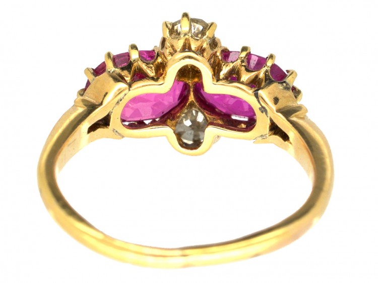 Edwardian Pink Sapphire & Diamond Ring