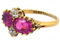 Edwardian Pink Sapphire & Diamond Ring